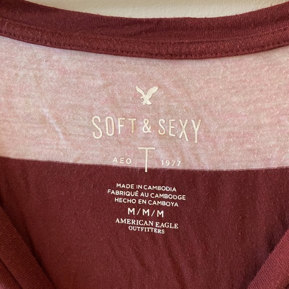 American Eagle Soft + Sexy Striped Tee - Picture 3 of 4